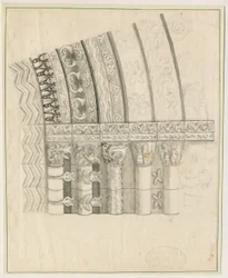 Tutbury Priory Church - West Doorway: rysunek piórem i sepia, nd [1762-1802]