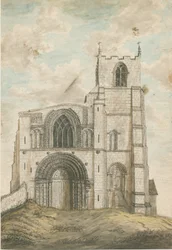 Tutbury Priory Church: malowanie akwarelą, bd [1762-1802]