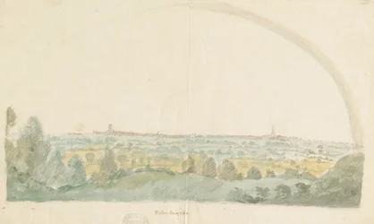Wolverhampton - Daleki widok ze wzgórz Tettenhall: akwarela, nd [koniec XVIII w.]