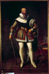 Pełny portret Maksymiliana de Bethune, markiza de Rosny, księcia Sully (1559-1641) Obraz Sebastiena Louisa Norblina de la Gourdaine (1796-1884)