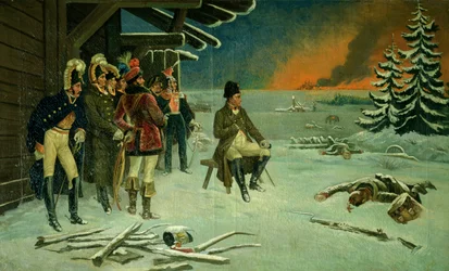 Napoleon w Maloyaroslavets (olej na płótnie)