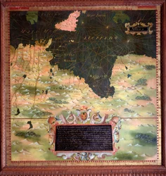 Afrique du Nord: Mapa regionu Cyrenaic i Marmarique wykonana przez Stefano Bonsignori (?-1589) włoskiego kosmografa i malarza. Około 1581 r. Florencja, Palazzo Vecchio, Sala del Mappamondo