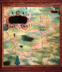 Afryka (Nubia i Egipt) Mapa wykonana przez Stefano Bonsignori (?-1589) włoski kosmograf i malarz. Około 1581 r. Florencja, Palazzo Vecchio, Sala del Mappamondo