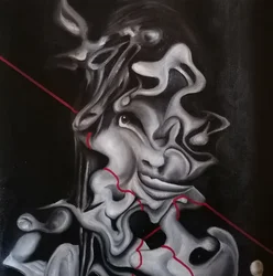 Zniekształcony abstrakcyjny portret
