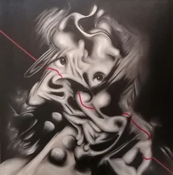 Upiorny abstrakcyjny portret