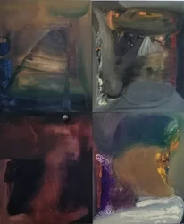 Surrealistyczny krajobraz senny