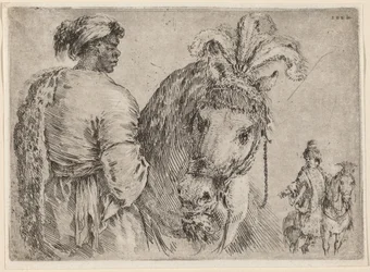 Czarny mężczyzna karmiący konia, prawdopodobnie 1662