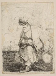 Stary Turek siedzący na kamieniu, ca. 1662.