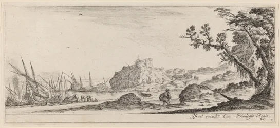 Łodzie na wybrzeżu, w roku 1647 lub wcześniej.