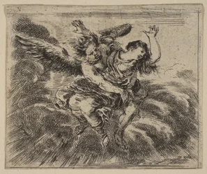 Boreas i Oreithyia, z Game of Mythology Jeu de la Mythologie, 1644.