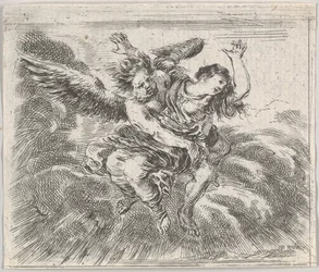 Boreas i Orithyia, z Game of Mythology Jeu de la Mythologie, 1644.