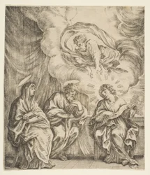 Dzieciątko Jezus wyjaśniające Pisma Swojej Matce i św. Józefowi, ca. 1627.
