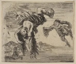 Daedalus i Icarus, z Game of Mythology Jeu de la Mythologie, 1644.