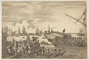 Wyjazd kuchni w Porcie Livorno, z Widoków na port Livorno..., 1654-55.