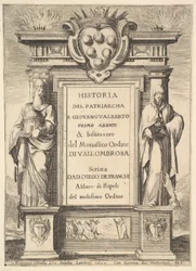 Frontyspis: pomnik ozdobiony herbem Medyceuszy u góry pośrodku, płomienie a..., 1640.