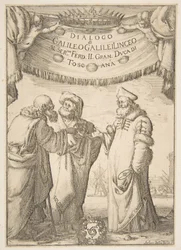 Frontyspis do dialogu Galileo Galilei, 1632.