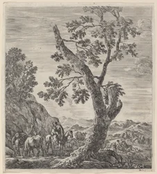 Wieśniaczka na koniu z dzieckiem na rękach, 1656.