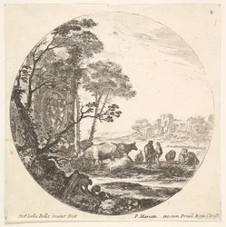Ilustracja 4: stolica koryncka na ziemi po lewej na pierwszym planie, pomnik w..., ca. 1643-48.
