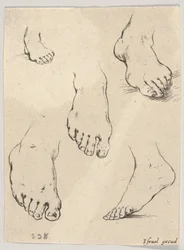 Tablica 7: Pięć stóp, z Księgi do nauki rysowania Livre pour apprendre à dessi..., ca. 1649.