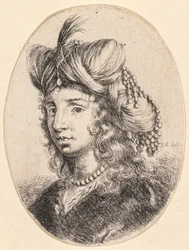 Kilka głów w perskim stylu: Portret, Sułtana w perłowym naszyjniku i turban
