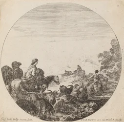 Pasterze i stado z kobietą i wielbłądem, 1646.