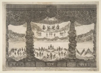 Szósta scena, niebiosa, z Wesela bogów Le nozze degli Dei, 1637.