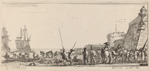 Żołnierze nadzorujący załadunek, 1644.