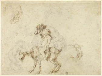 Study for Satyr Family Walking (odbytnica); Szkice Pięciu Naczyń Ozdobnych (verso)