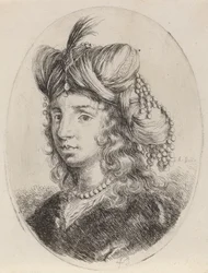 Sułtanka ozdobiona perłami, zwrócona w lewo, 16491650.