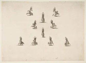 Dziesięć kawalerzystów, w tym pięć tworzących V, 1652.
