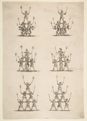 36 akrobatów w sześciu grupach, 1652.