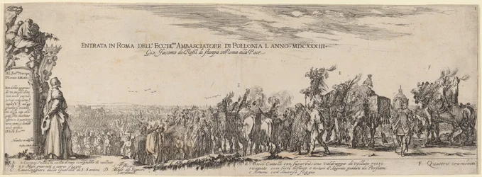 Strona tytułowa dla wjazdu do Rzymu Jego Ekscelencji Ambasadora Polski, 1633.