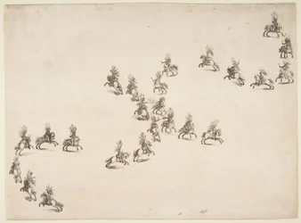 Dwudziestu czterech kawalerzystów tworzą podwójne S, 1652.