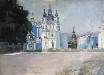 Le couvent Smolny a Saint Petersburg (klasztor Smolny w Sankt Petersburgu) - Obraz Stepana Pietrowicza Jaremicha (1869-1938/1939) - Olej na płótnie, początek XX wieku, Sztuka rosyjska, początek XX wieku - Państwowy Ermitaż, Sankt Petersburg