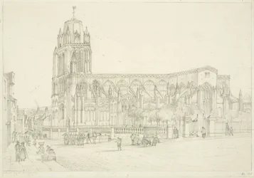Widok południowy kościoła St Mary Redcliffe, ok. 1835 (ołówek na papierze)