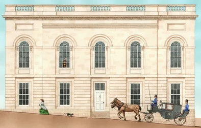 Armagh Robinson Library, Armagh, Irlandia Północna: wygląd zewnętrzny w 1852 roku, 2001 (tusz i akwarela)