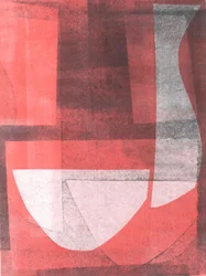 Miska i dzbanek, 2015 (monoprint na papierze)