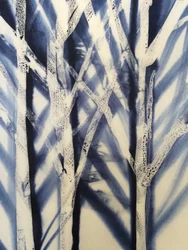 Drzewo II, 2016 (wosk na tkaninie)