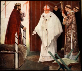 Stephen Langton, ilustracja z „Potężnej armii” Winifred M. Letts, wyd. 1912 (kolor lito)