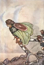 „Przebiegali go przez wzgórza i równiny”, ok. 1910.