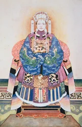 Tzu-Hsi, po chińskim rysunku (akwarela na papierze)