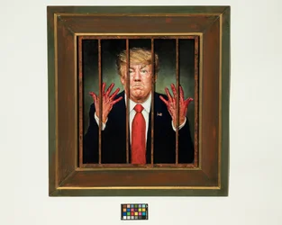 Trump skazany, 2020 (olej na panelu)