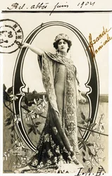 O a : Anna Held, polskie pochodzenie, piosenkarka i tancerka z la Belle Epoque - Alfabet na pocztówce