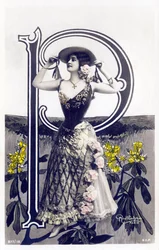 P : Mlle Lolita, artystka z lat 1900 - Alfabet na pocztówce