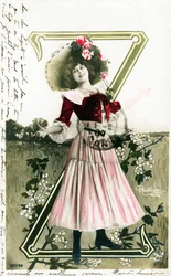 Z: Constance Elise De Vere, francuska aktorka pochodzenia angielskiego urodzona w Belgii, alfabet na pocztówce