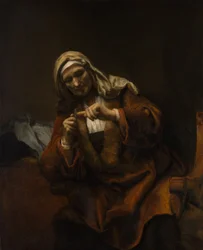 Stara kobieta obcinająca paznokcie, ca. 1655-60.