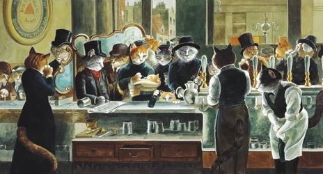Ilustracja z Cats Galore! A Compendium of Cultured Cats (wyd. 2015)