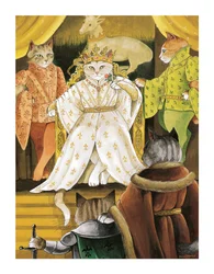 Ilustracja z Shakespeare Cats: Poster Book (wyd. 2016)