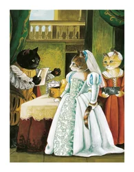 Ilustracja z Shakespeare Cats: Poster Book (wyd. 2016)