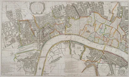 Mapa Westminster, City of London, Southwark i okolic, 1739